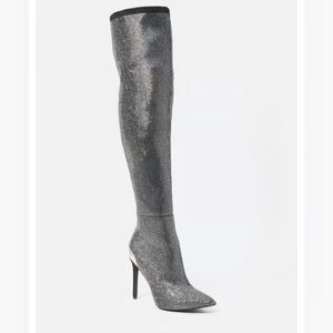 New: Bebe Dorotea Over The Knee Rhinestone Boots